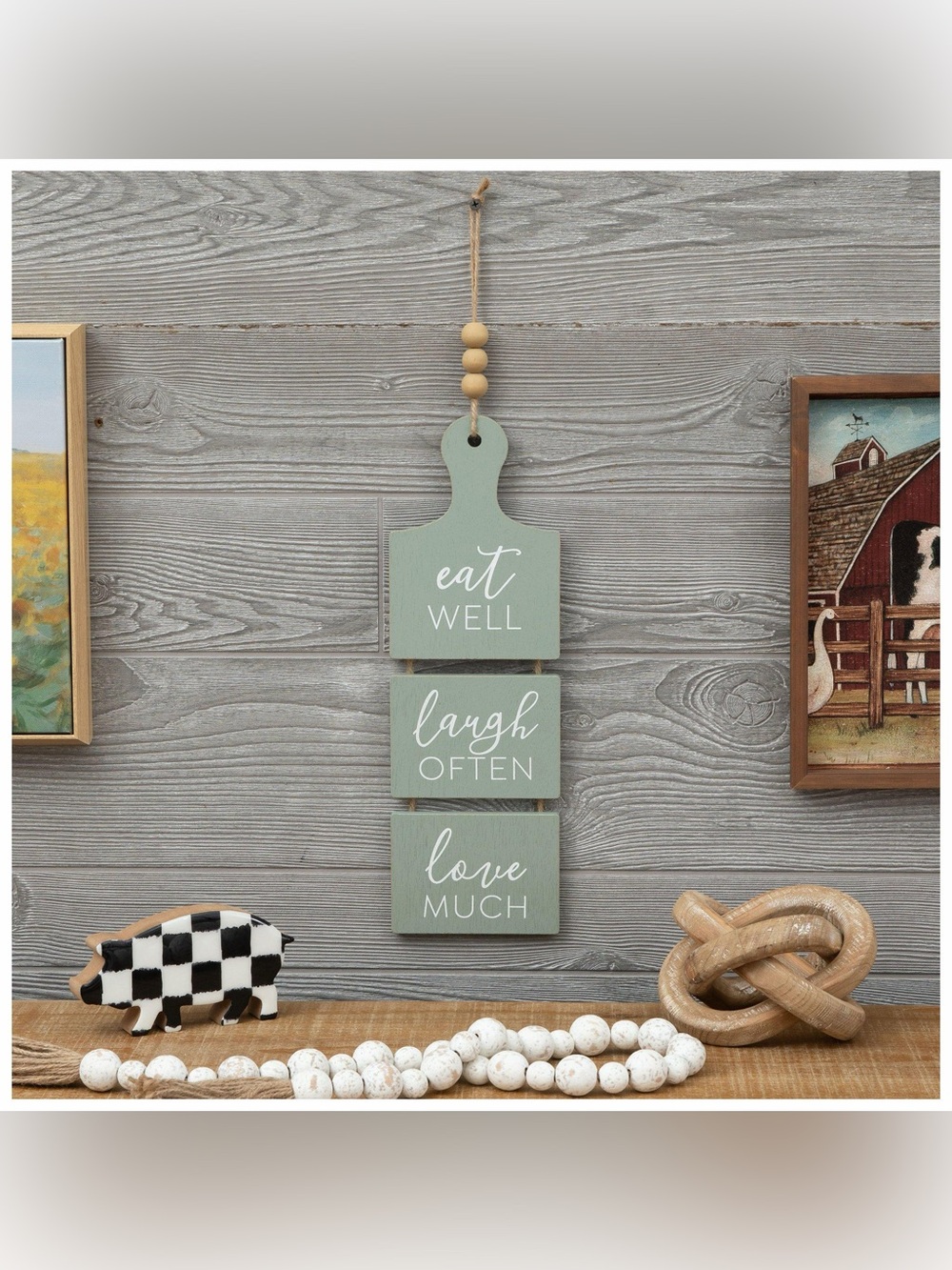 Eat Well Laugh Often Love Much Paddle Wall Decor